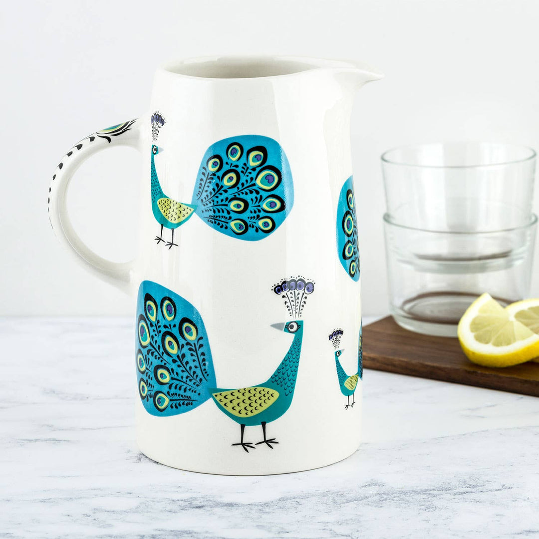 Handmade Ceramic Peacock Tall Jug
