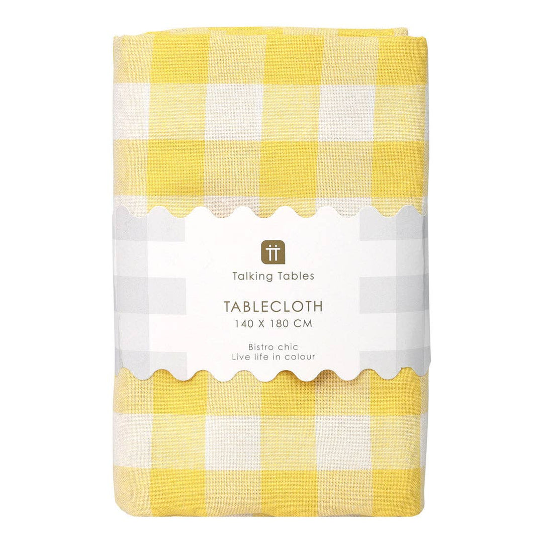 Yellow & White Gingham Tablecloth