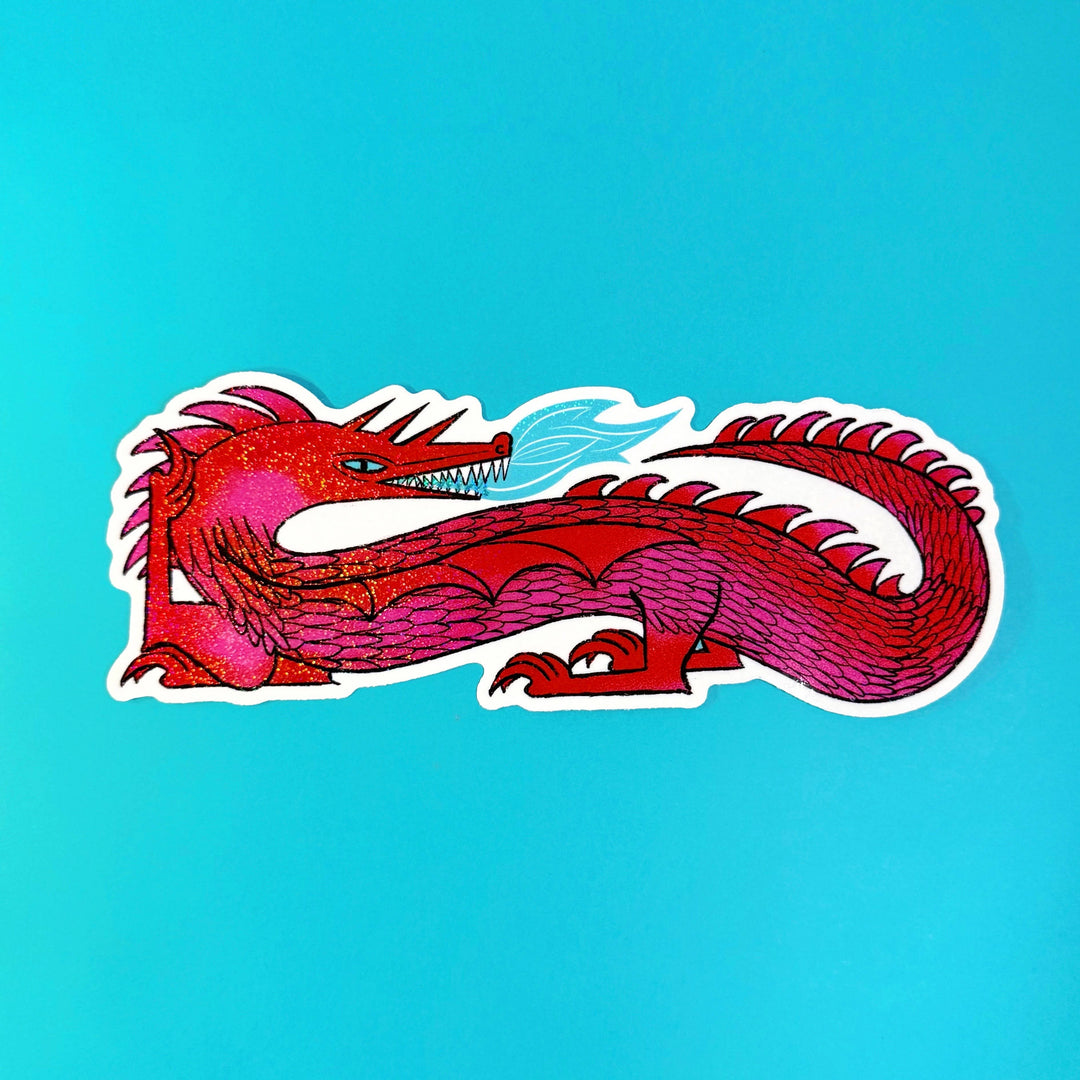 Glitter Dragon - Vinyl XL Sticker
