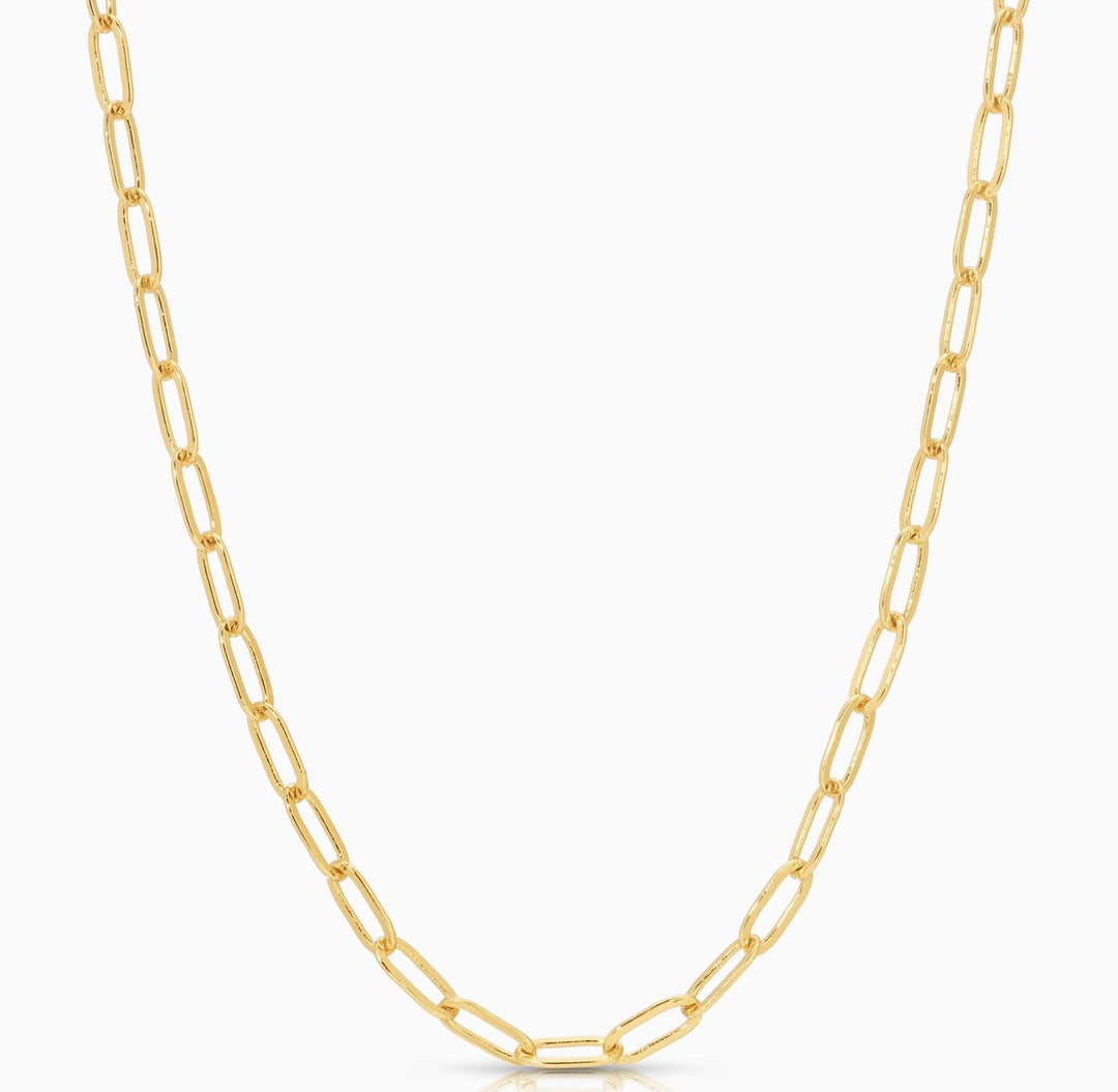 Gold Paperclip Charm Necklace