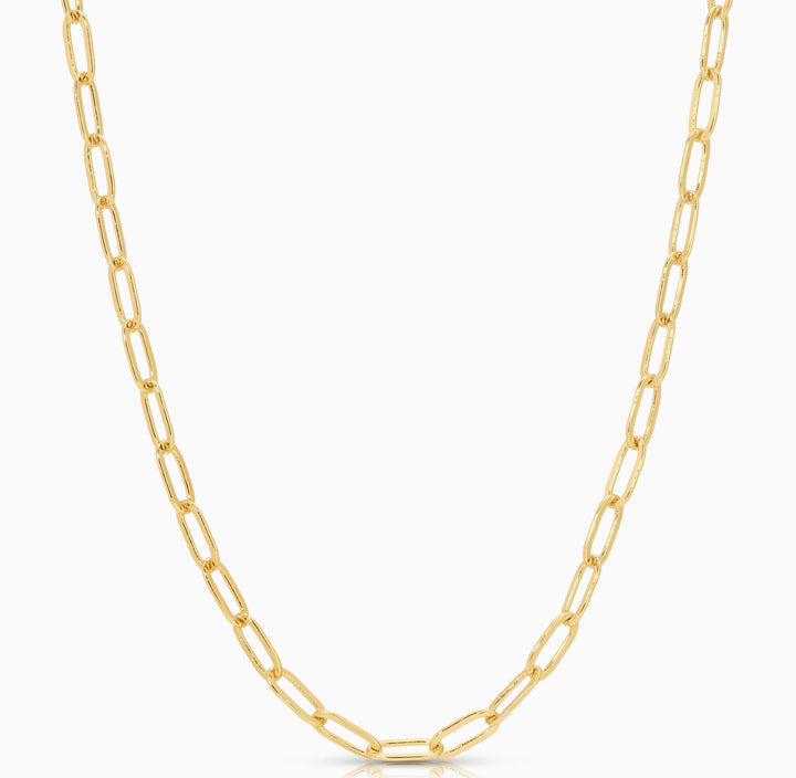 Gold Paperclip Charm Necklace