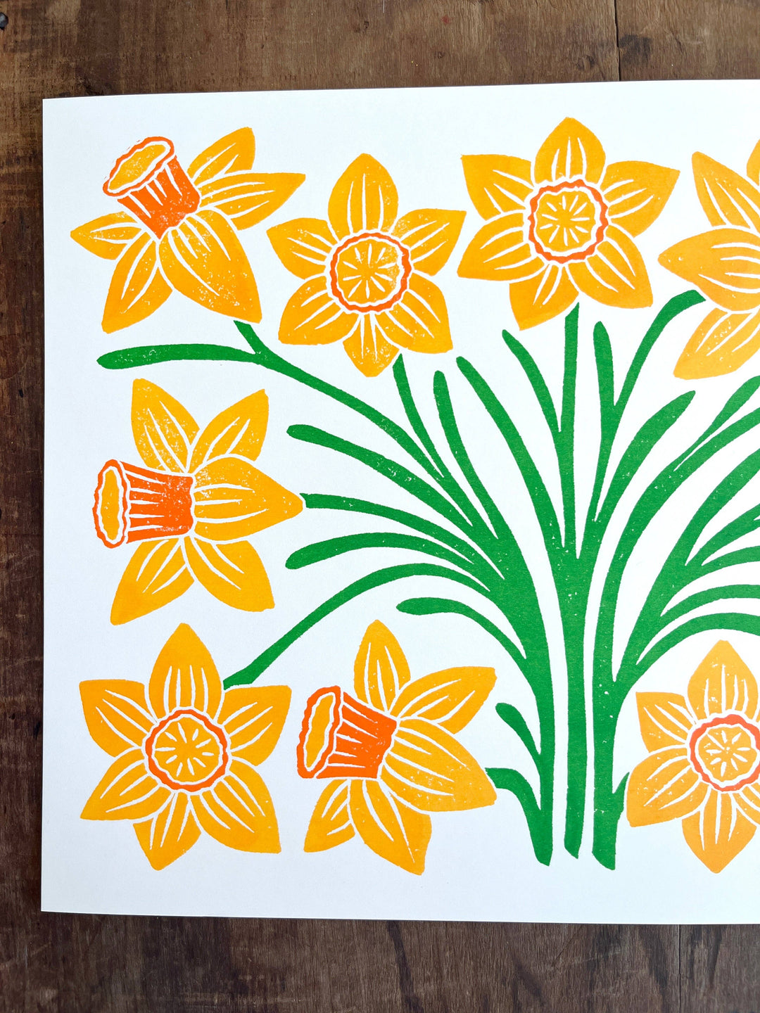 Garden Series: Daffodil Risograph Print