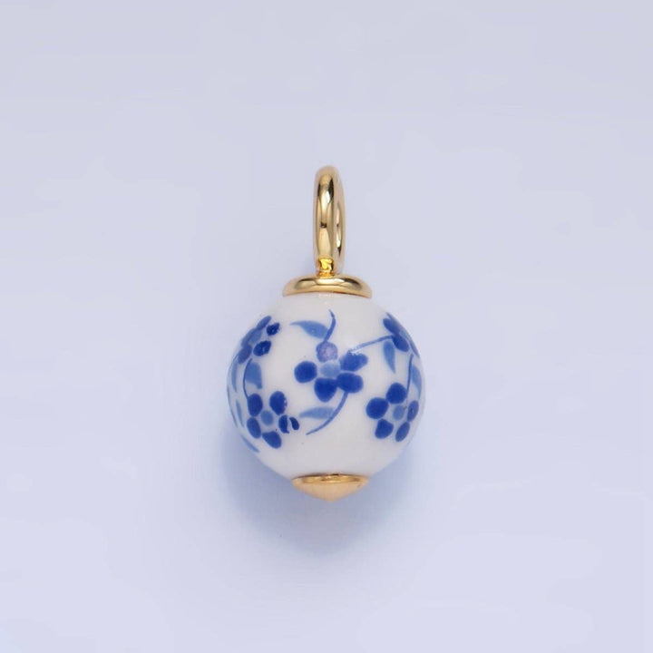 24K Gold Filled Ceramic Flower Charm