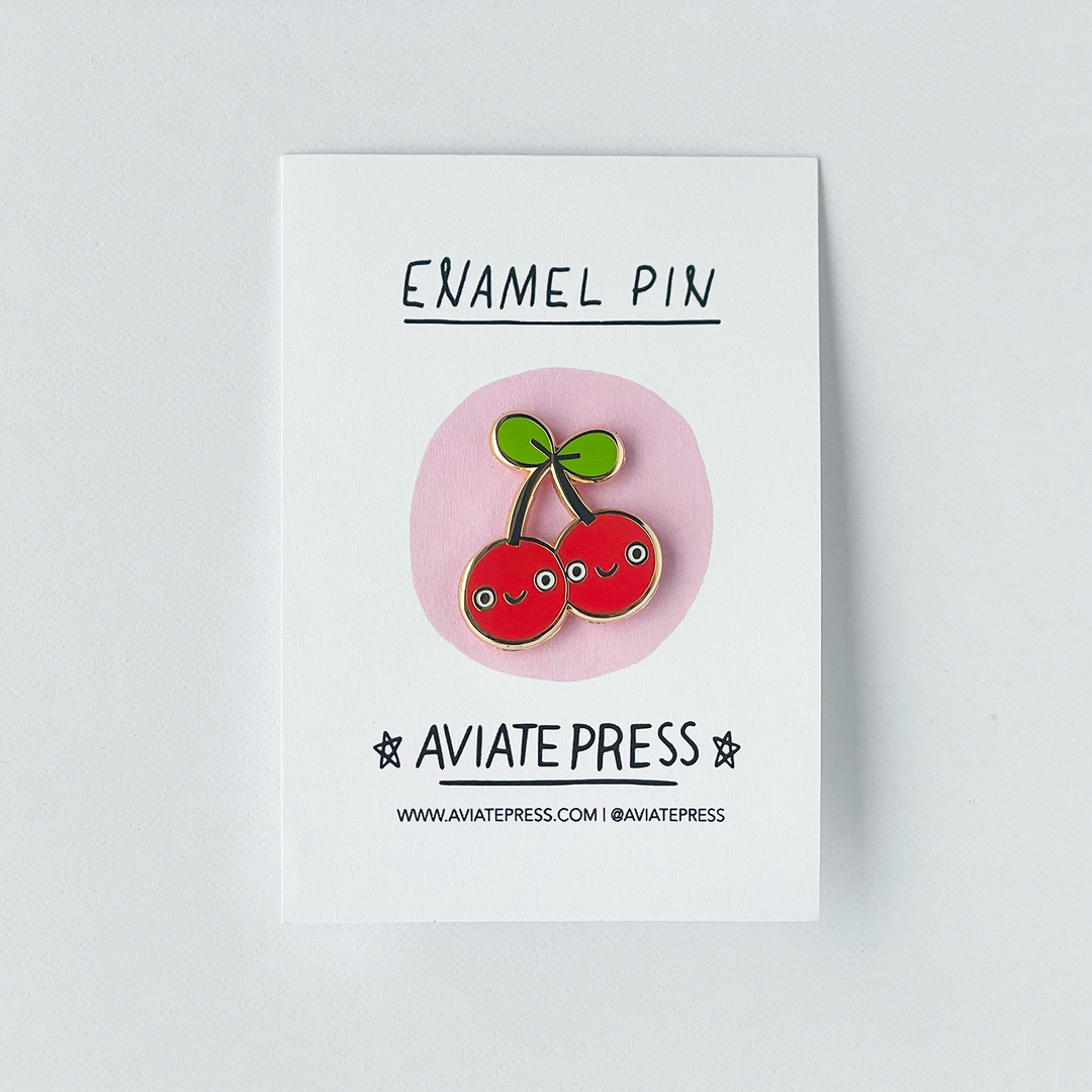 Cute Red Cherries Enamel Pin