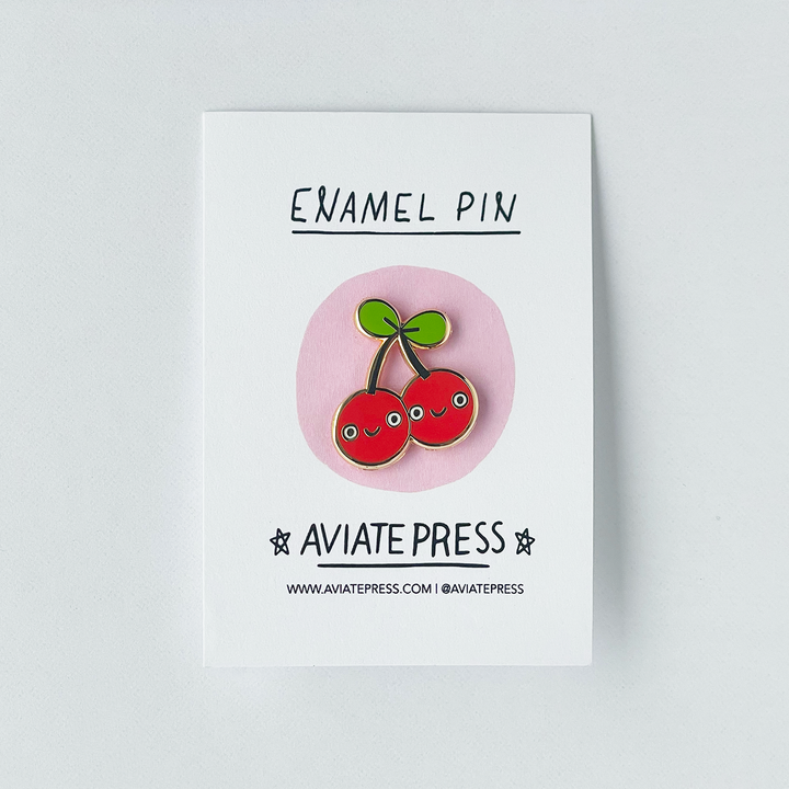 Cute Red Cherries Enamel Pin