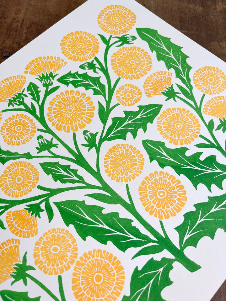 Garden Series: Dandelion Risograph Print
