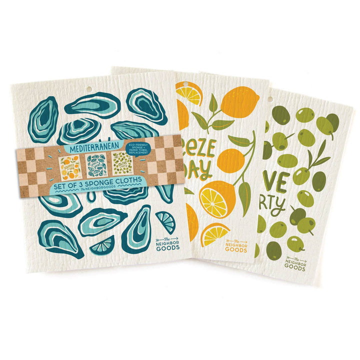 MEDITERRANEAN Sponge Cloth Set of 3