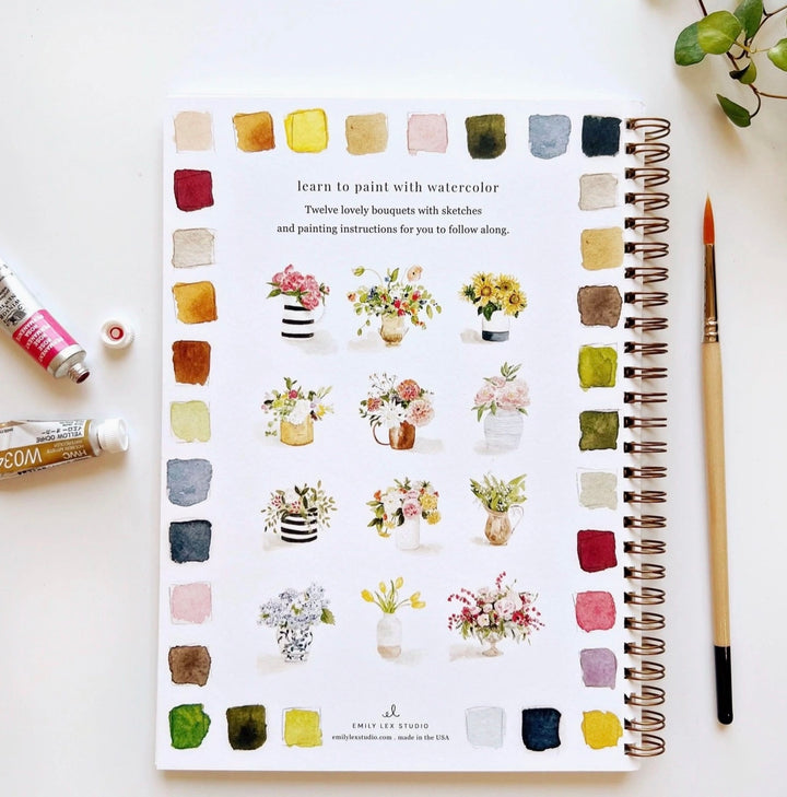 Bouquets Watercolor Workbook
