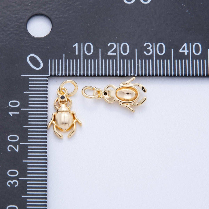 18K Gold Filled 18mm Beetle Charm