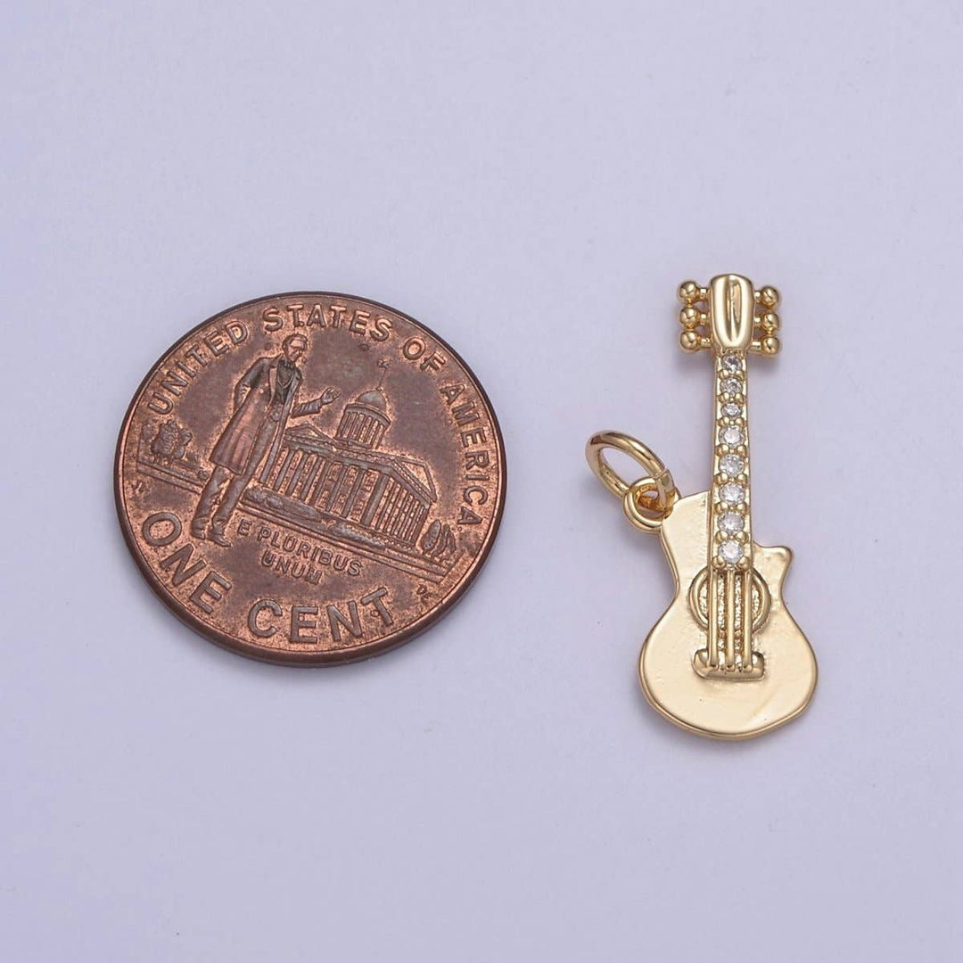 16k Gold Filled Tiny Guitar Charm