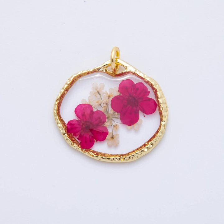 18K Gold Filled Resin Flower Charm