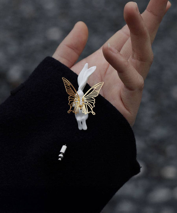 Ceramic Rabbit Brooches