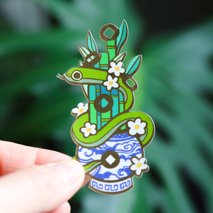 Five Lucky Bamboo Vinyl Sticker