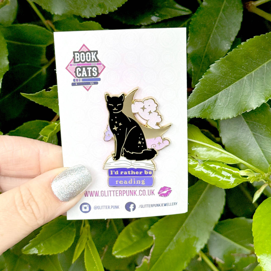 I’d Rather be Reading Cat Enamel Pin