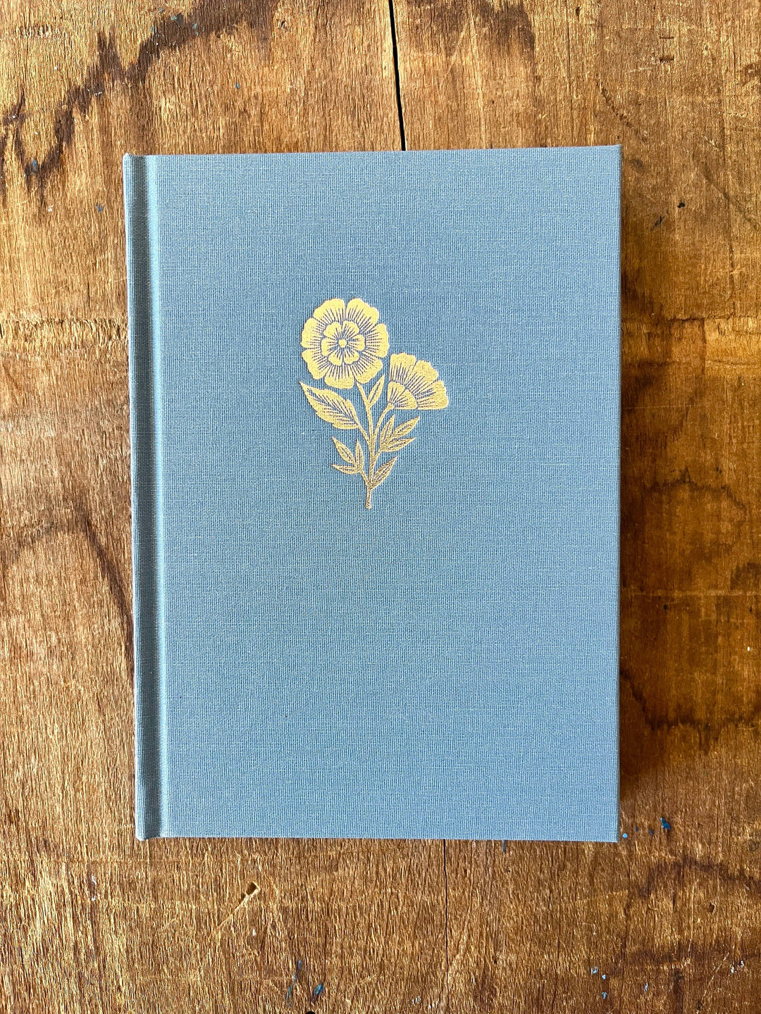 Foil Stamped Linen Journal: Denim Blue