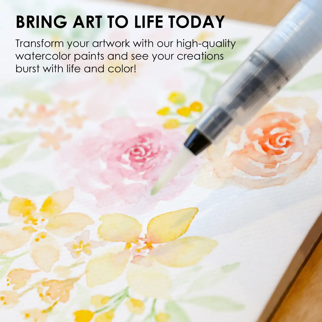 Watercolor Pocket Set Of 12 With Brush - Floral Colors