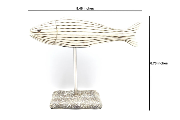 Handcrafted Porcelain Fish Black Dotted Stripe