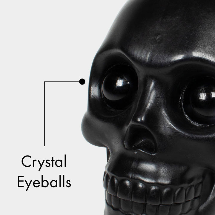 Skull Candle With Crystal Eyeballs Black