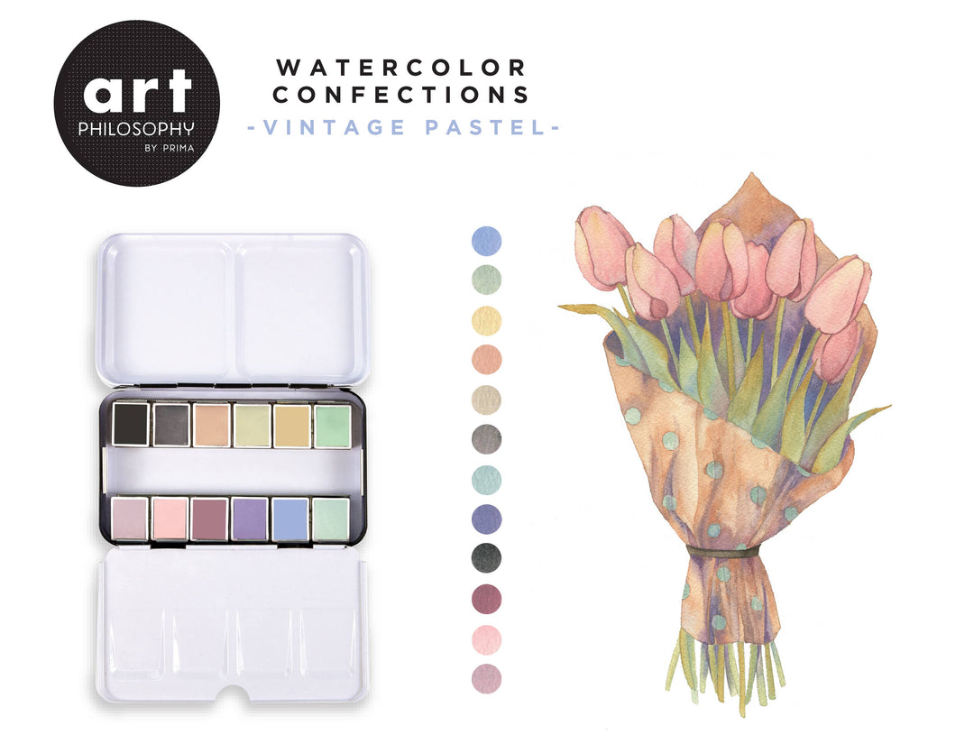 Watercolor Confections - Vintage Pastel