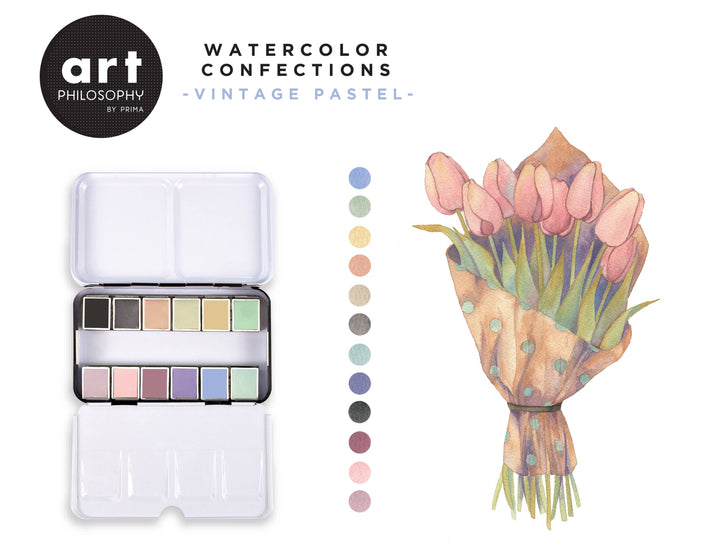 Watercolor Confections - Vintage Pastel