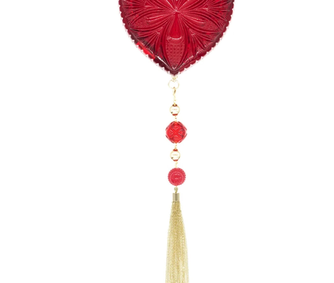 Amour Heart Clutch Burgundy
