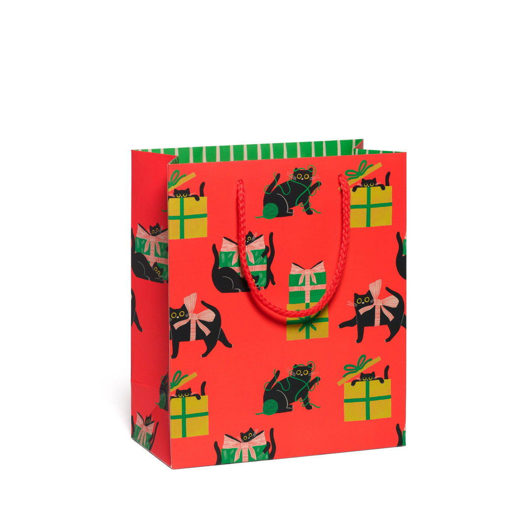 Holiday Black Cat Gift Bag