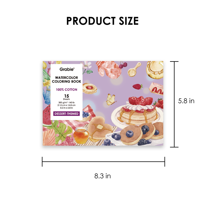 Dessert-Themed Watercolor Coloring Book