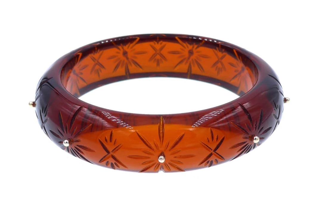 Studded Crystal Bangle Emerald Amber