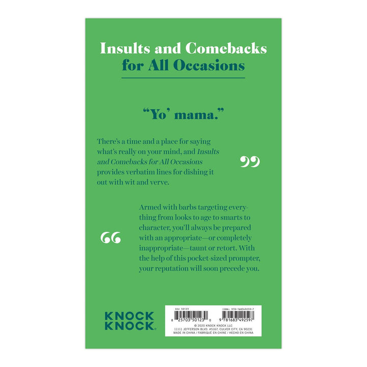 Insults &amp; Comebacks Lines for All Occasions