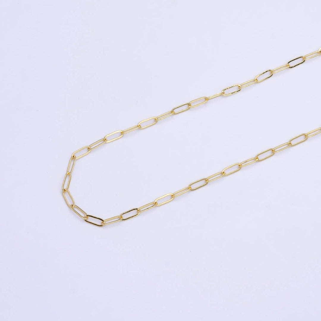 16K Gold Filled Paperclip Chain 17.5 Inch Necklace