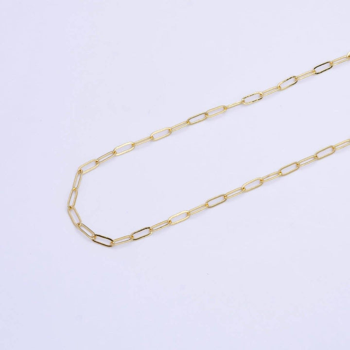 16K Gold Filled Paperclip Chain 17.5 Inch Necklace
