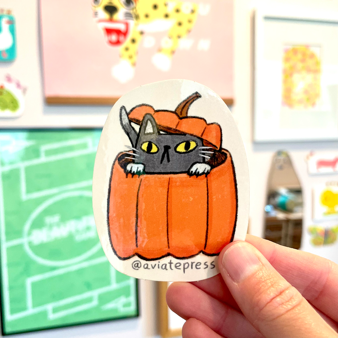 Cute Pumpkin Cat Halloween Sticker