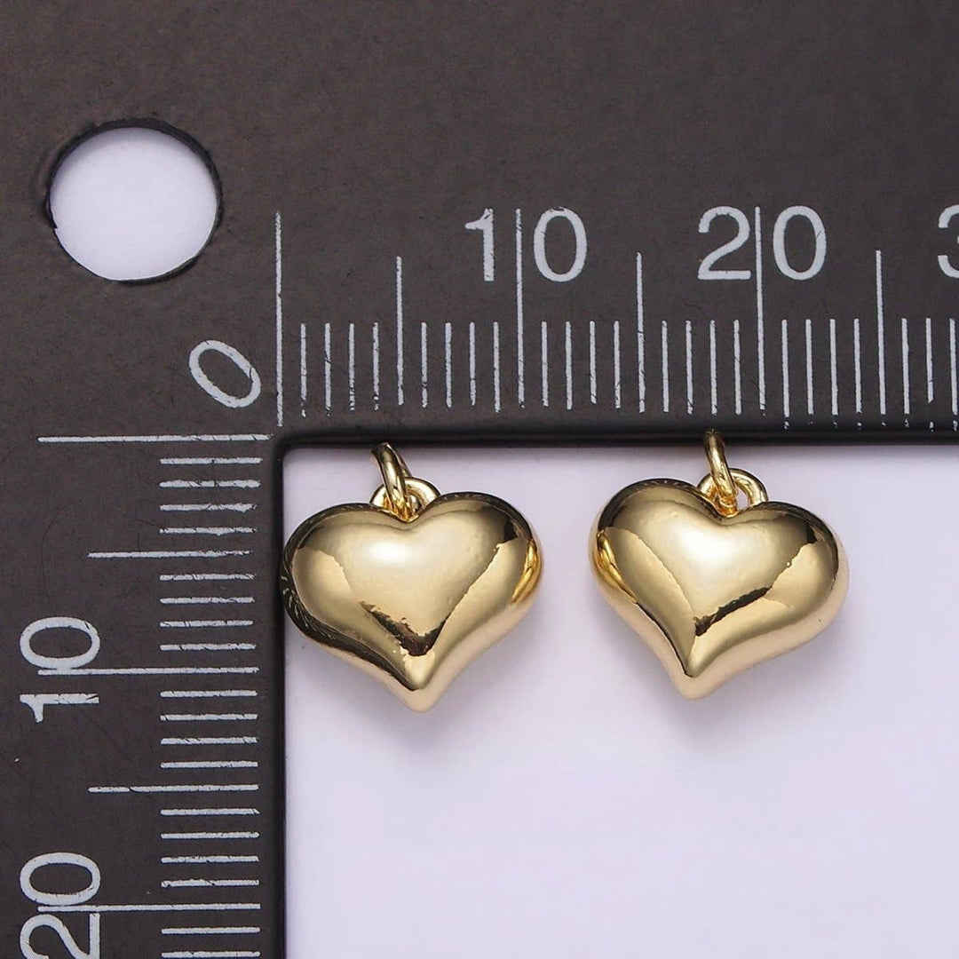 14K Gold Filled 12mm Puffed Heart Charm