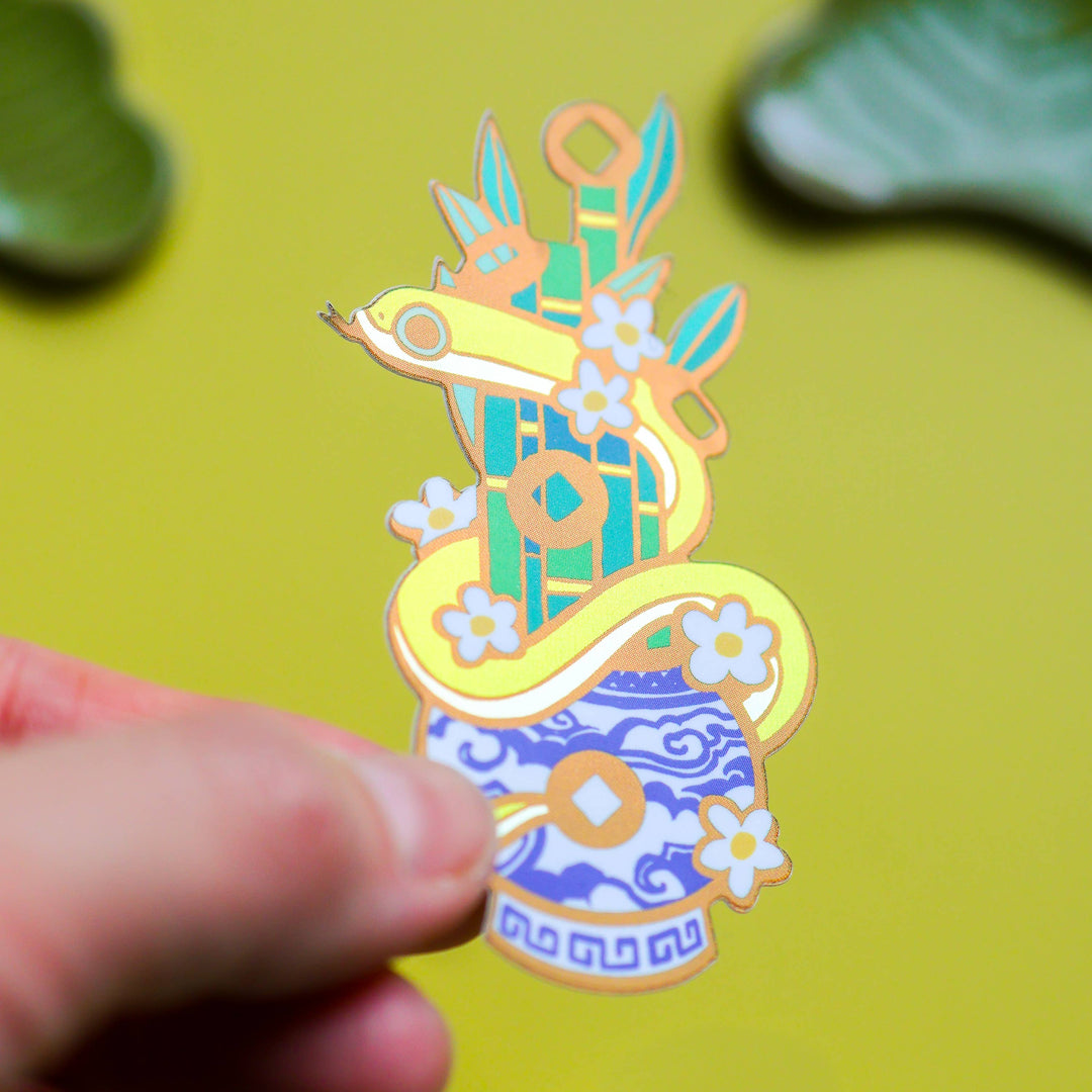 Five Lucky Bamboo Vinyl Sticker