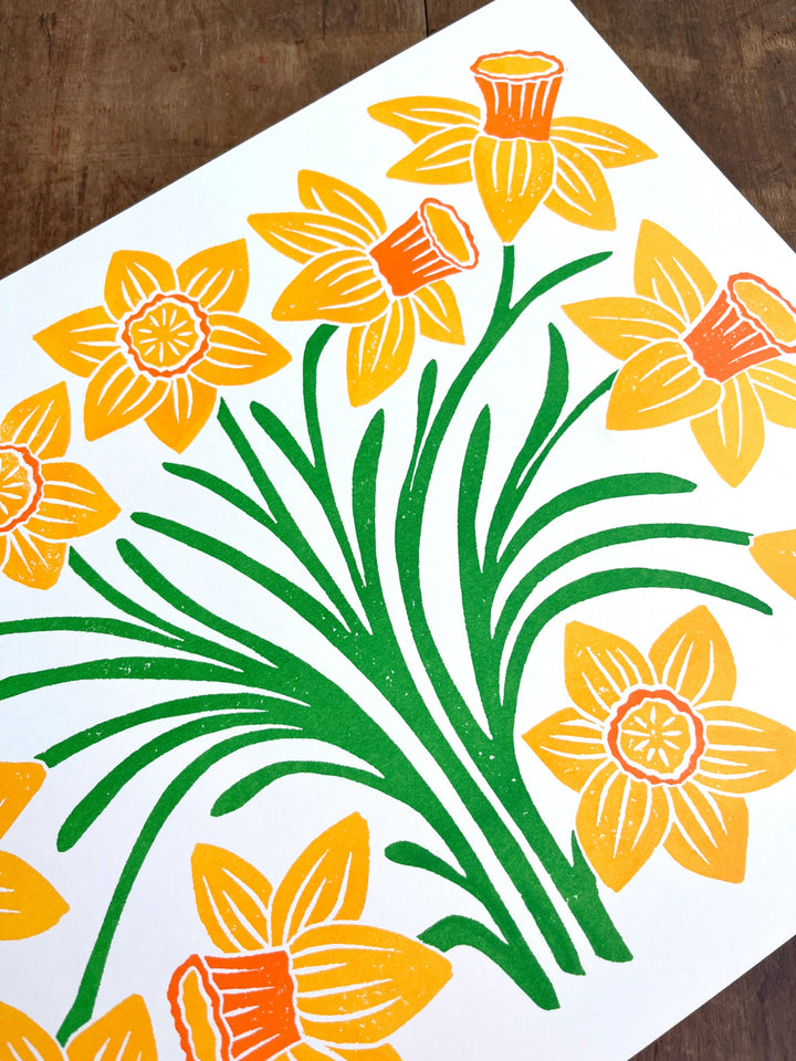Garden Series: Daffodil Risograph Print