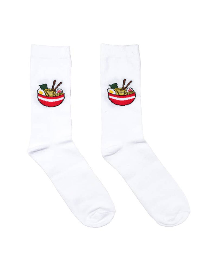 3D Packaged Socks - Ramen - White