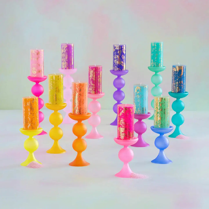 Glitterville Frosted Pillar Candle Holder