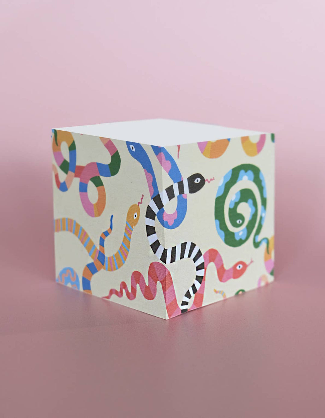 Sticky Note Cube | Colorful Snakes