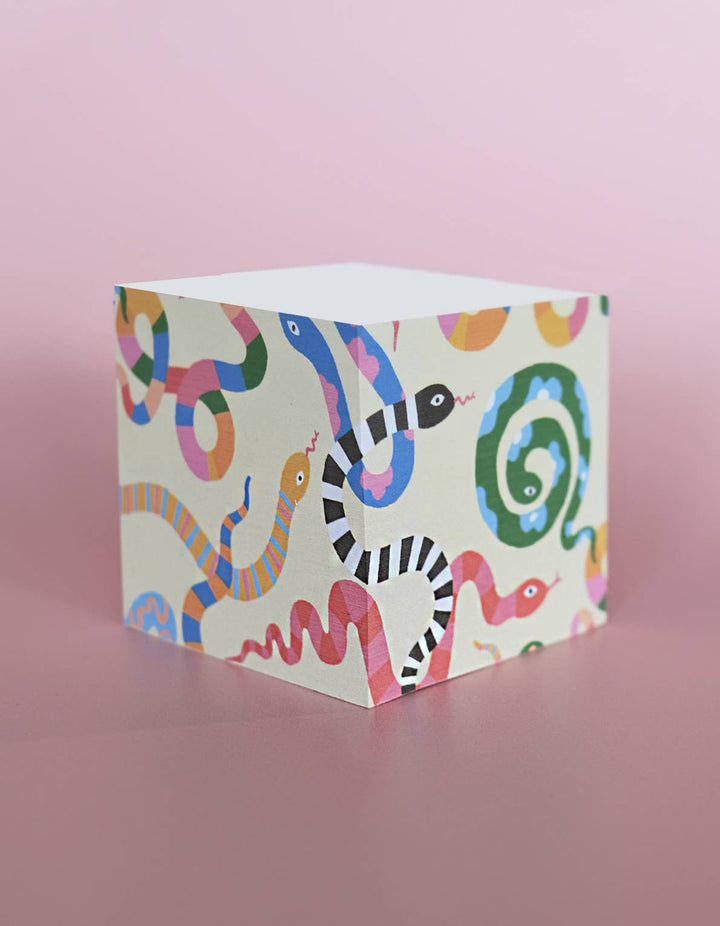 Sticky Note Cube | Colorful Snakes