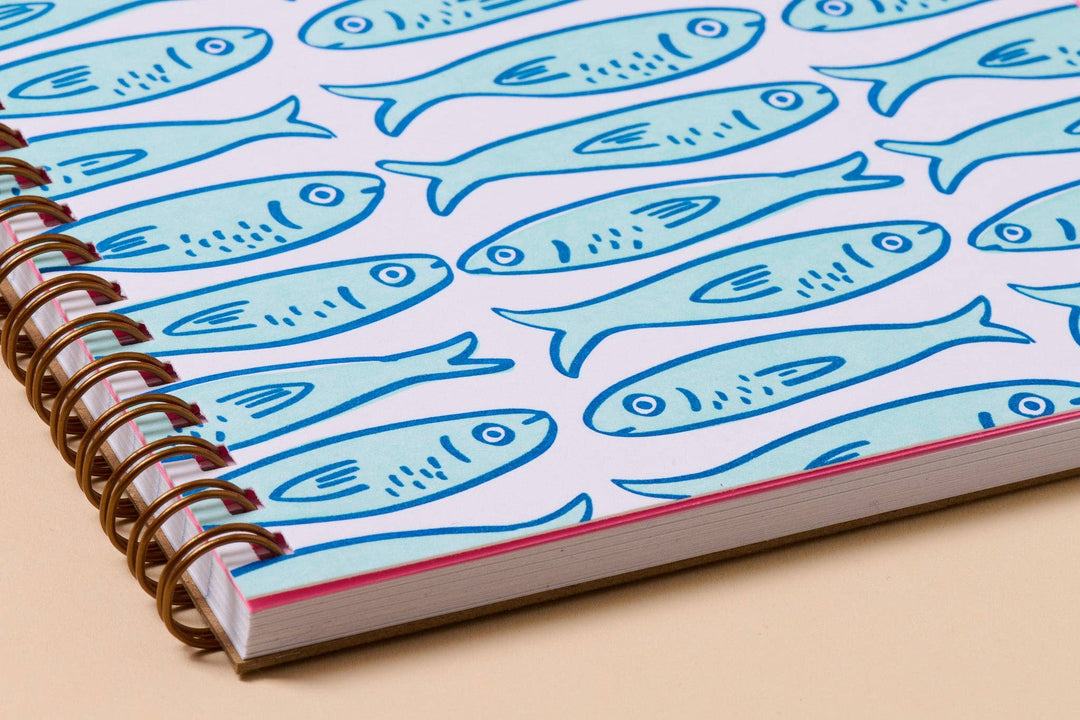 Lined Spiral Notebook—Sardine Fish