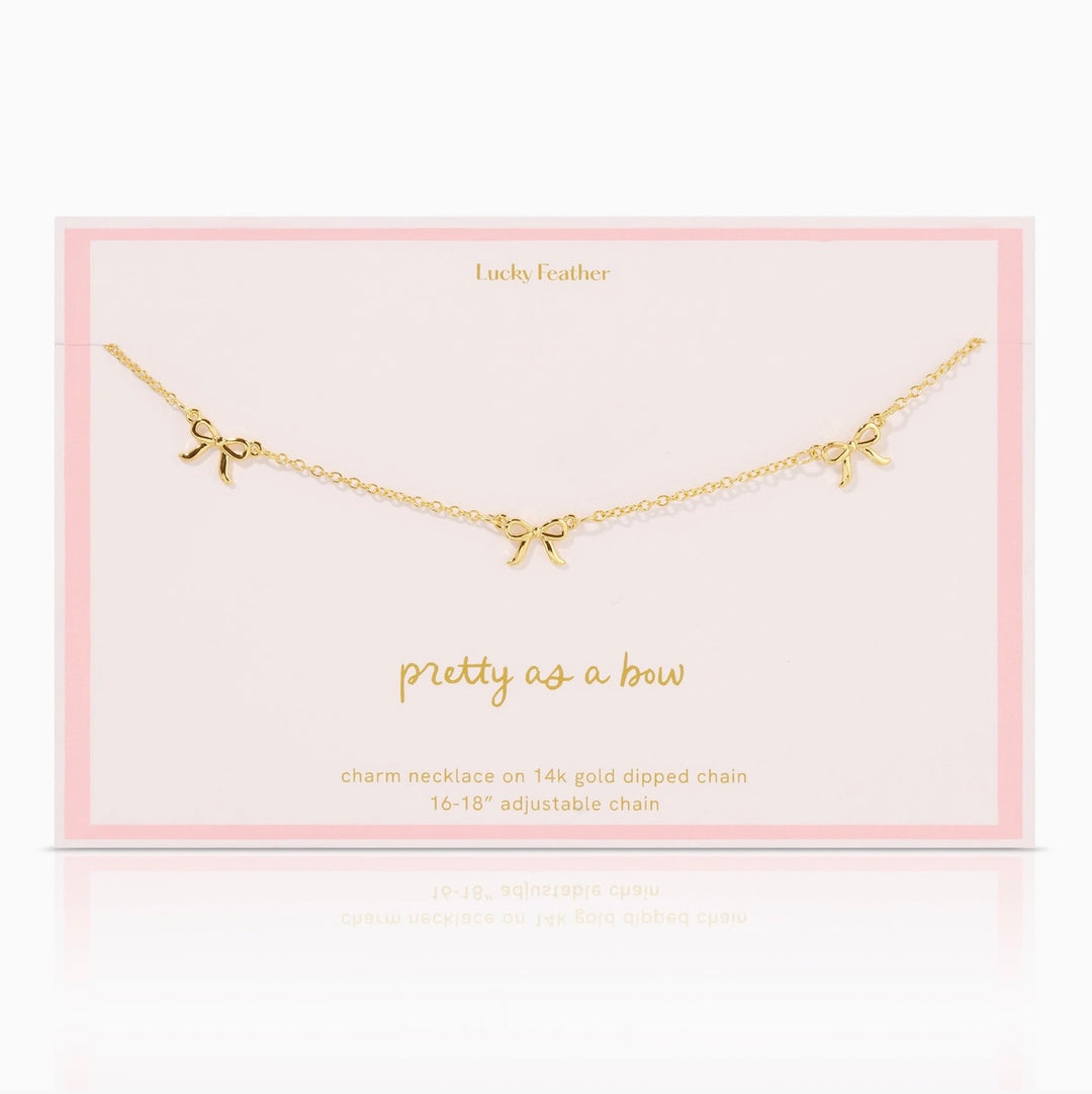 Beautiful Bows 3 Bow Necklace Gold