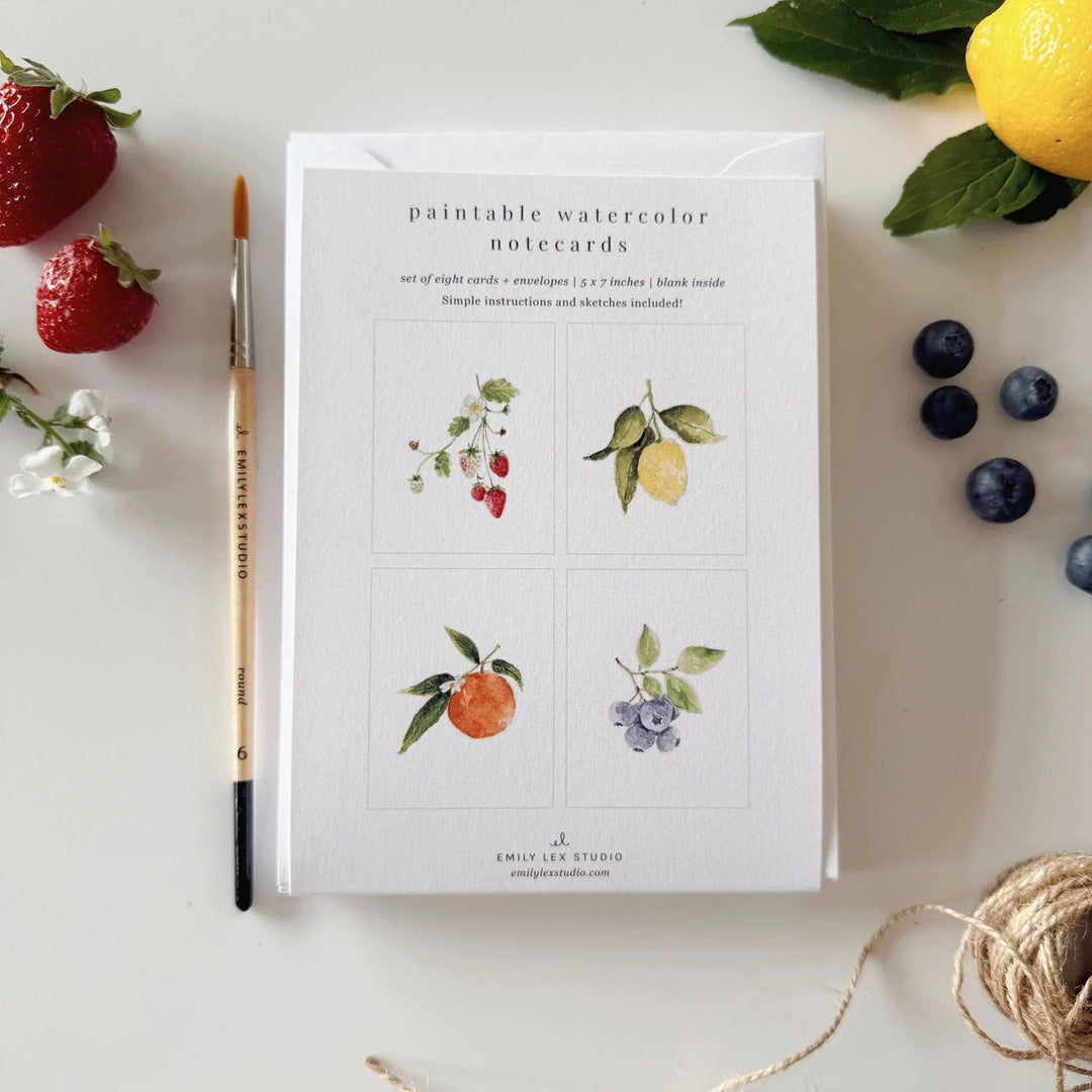 Fruit Paintable Watercolor Notecards