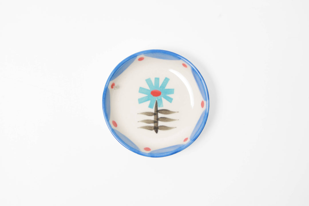 Ceramic Blue Flower Trinket Tray