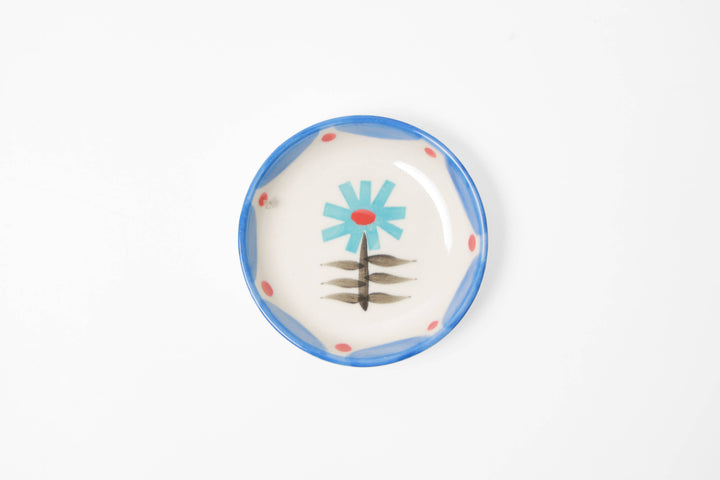 Ceramic Blue Flower Trinket Tray