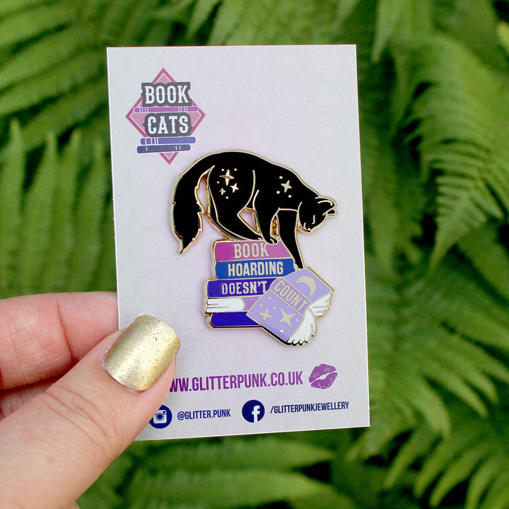 Book Hoarding Doesn’t Count Enamel Pin
