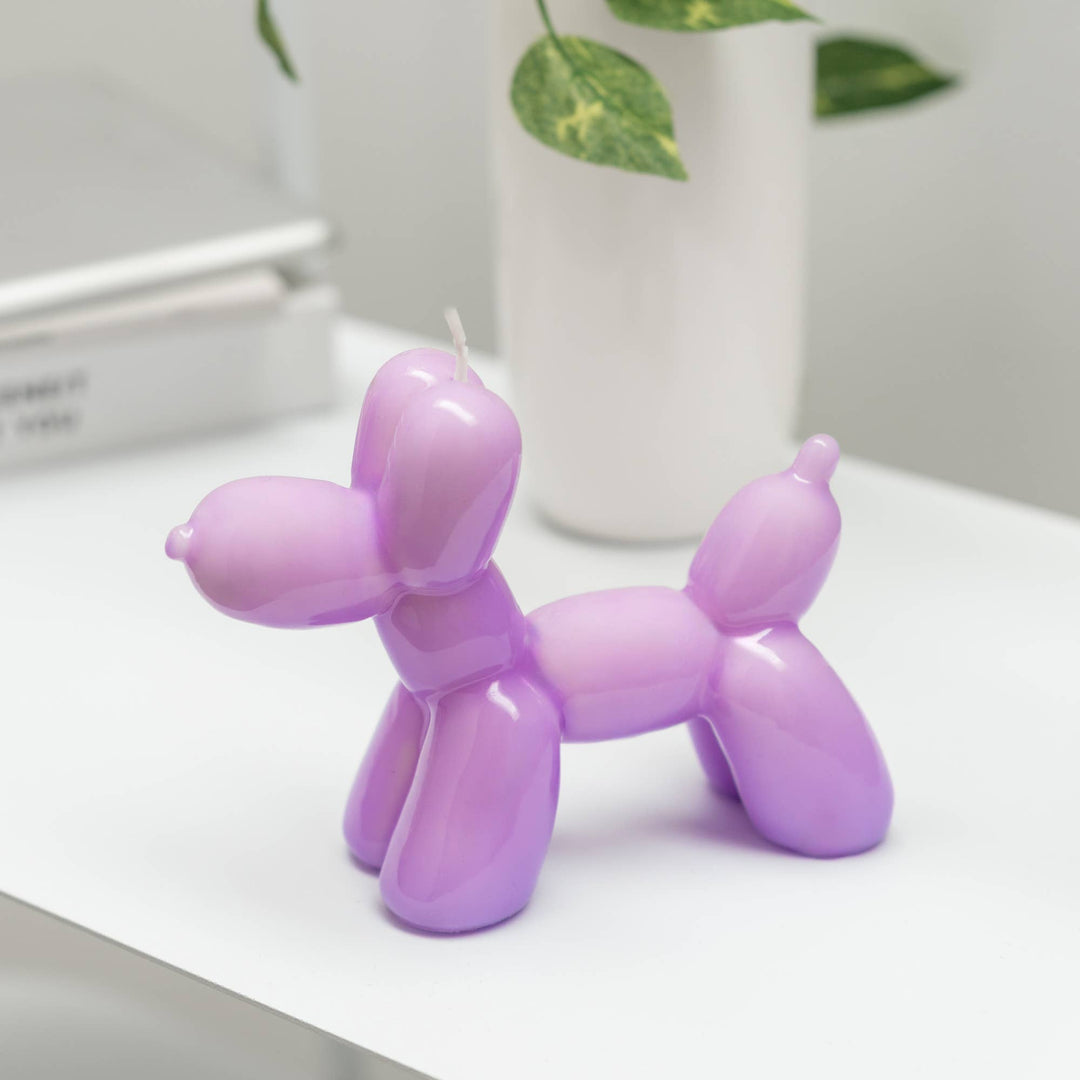 Violet Balloon Dog Candle