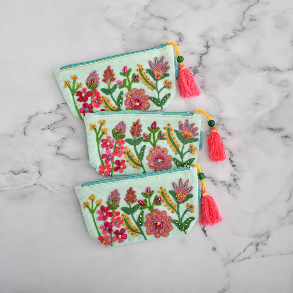 Floral Beaded Pouch