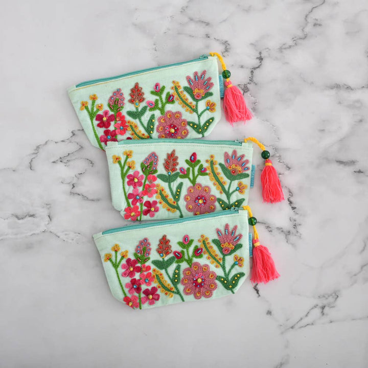Floral Beaded Pouch