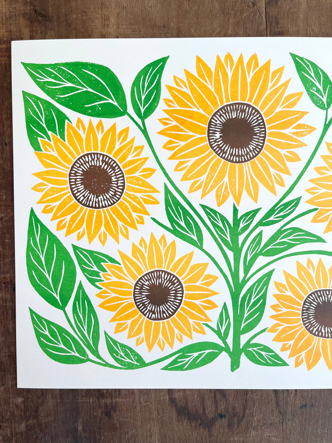 Garden Series: Sunflower Risograph Print