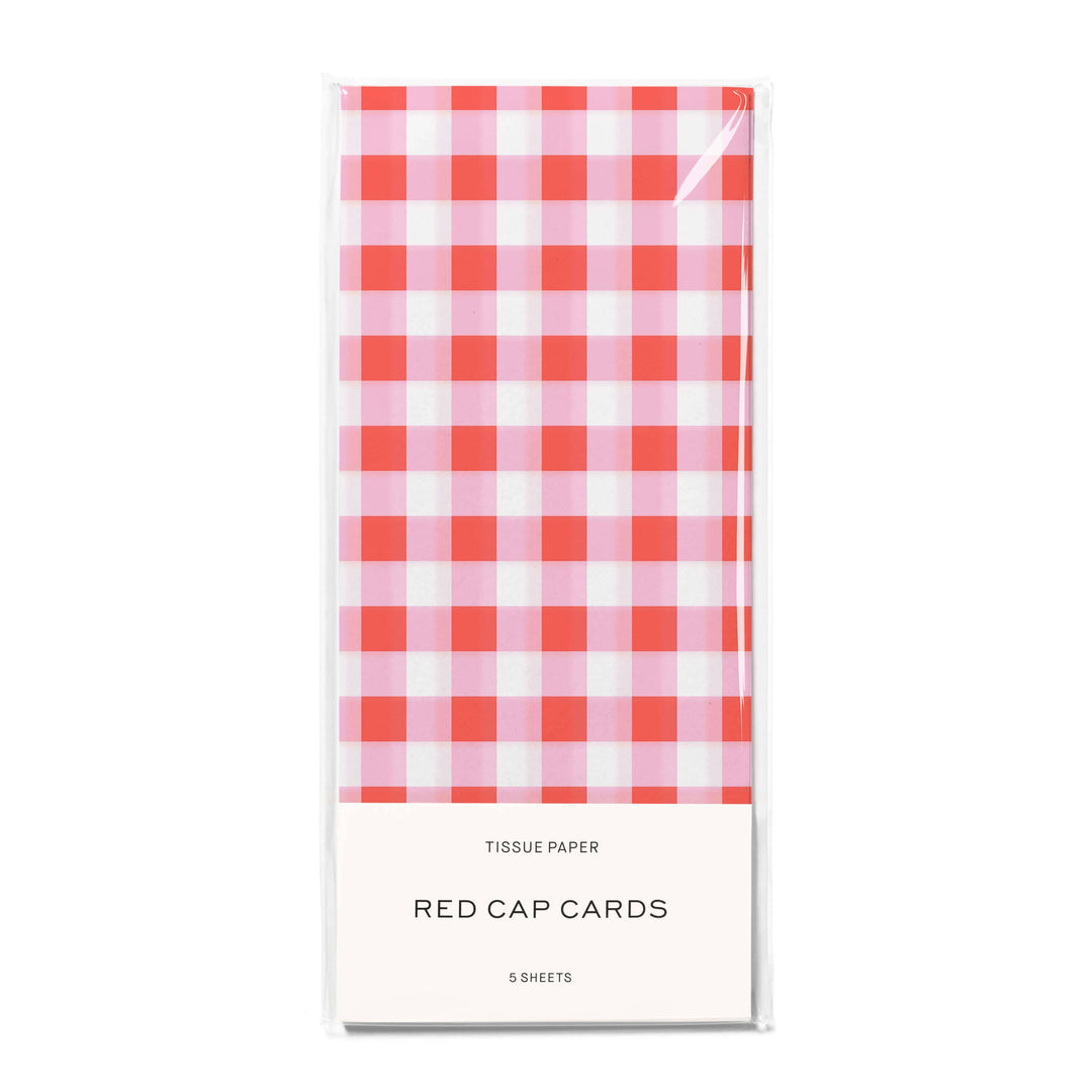 Red and Pink Gingham Tissue Paper